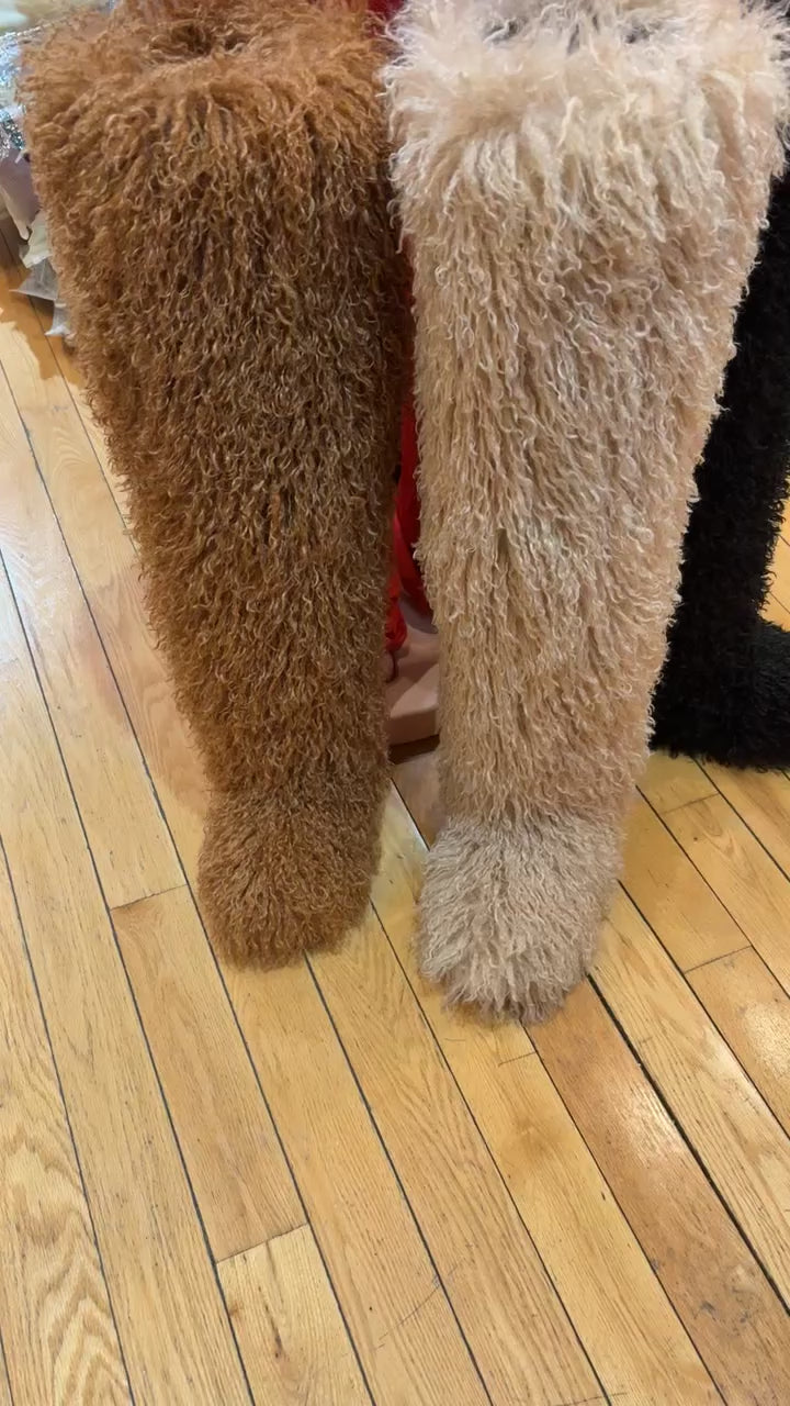 Luxe Faux Fur Thigh-High Boots - Cozy & Glamorous
